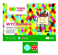 Wycinanka, błyszczący kolorowy papier A4 100g 10k, kropki i paski HA37102030-A10 246951