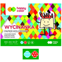 Wycinanka, błyszczący kolorowy papier A5 100g 10k, kropki i paski HA37101520-A10 246953