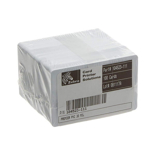 Zebra Karty plastikowe PVC białe Zebra 104523-111, (500 sztuk) 104523-111 141499 - 1