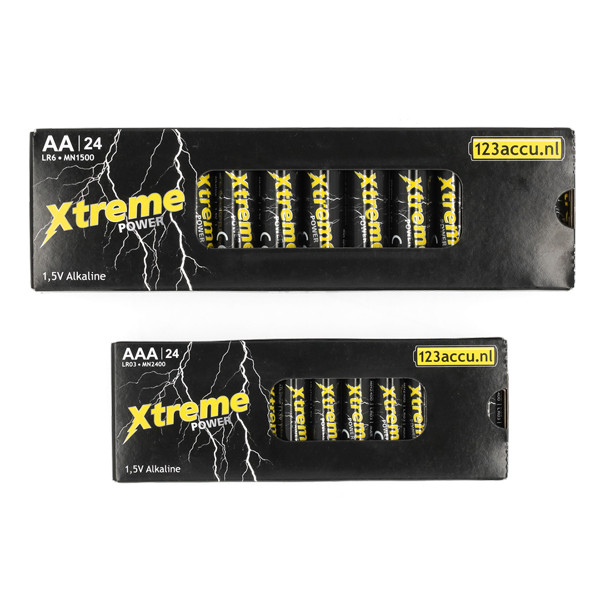 Zestaw: baterie AA + AAA 123drukuj Xtreme Power, 2 x 24 sztuki 121122 - 1