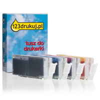 Zestaw promocyjny: CLI-581 BK/C/M/Y tusz czarny + 3 kolory, wersja 123drukuj 010081