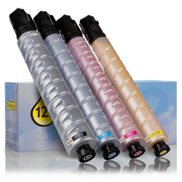 Zestaw promocyjny: Canon C-EXV 51 BK, C, M, Y czarny + 3 kolory, wersja 123drukuj  130722 - 1