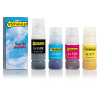 Zestaw promocyjny: Canon GI-55 czarny + 3 kolory, wersja 123drukuj  160684