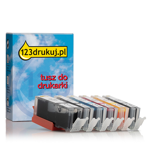 Zestaw promocyjny: Canon PGI-530 / CLI-531 PGBK/BK/C/M/Y/GY 2 czarne + 4 kolory, wersja 123drukuj 017674 - 1