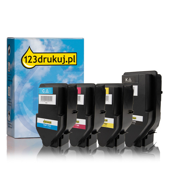 Zestaw promocyjny: Konica Minolta TNP-79K, TNP-79C, TNP-79M, TNP-79Y czarny + 3 kolory, wersja 123drukuj  131911 - 1