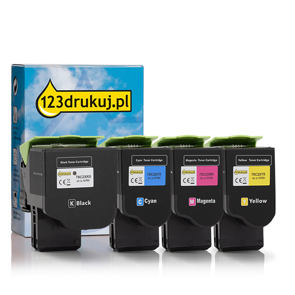 Zestaw promocyjny: Lexmark 78C2XK0, CG, MG, YG  czarny + 3 kolory, wersja 123drukuj  131981 - 1