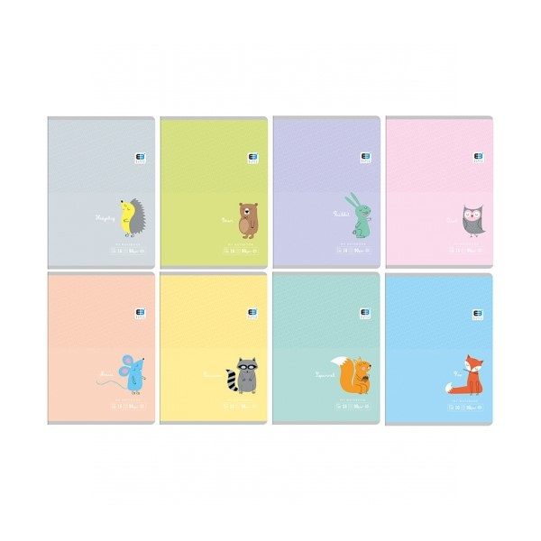 Zeszyt A5 / 16 kartek Interdruk, potrójna kolorowa linia, pastelowy  246376 - 1