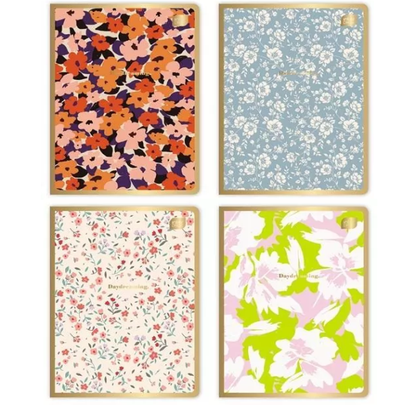 Zeszyt A5 / 60 kartek Interdruk Met. Floral, kratka, mix pastelowy  246972 - 1