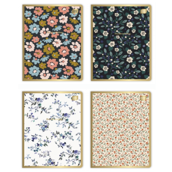 Zeszyt A5 / 60 kartek Interdruk Met. Floral, linia, mix metaliczny, kwiaty  425755 - 1