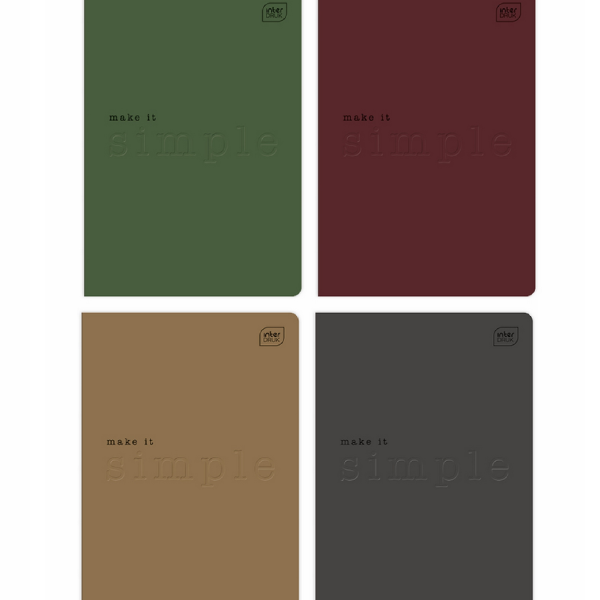 Zeszyt A5 / 60 kartek Interdruk Simple, kratka, mix kolorów  246971 - 1
