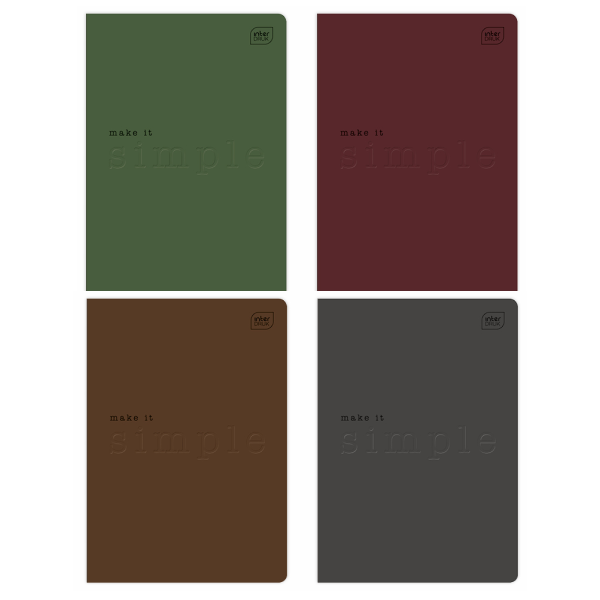 Zeszyt A5 / 80 kartek Interdruk Simple, kratka, mix kolorów  246973 - 1