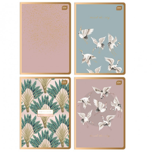 Zeszyt A5 / 96 kartek, Intedruk Satin Gold, kratka, mix kolorów 246976 - 1