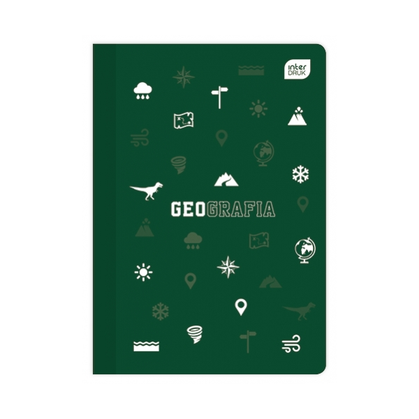 Zeszyt Geografia A5 / 60 kartek Interdruk, kratka, zielony  246643 - 1