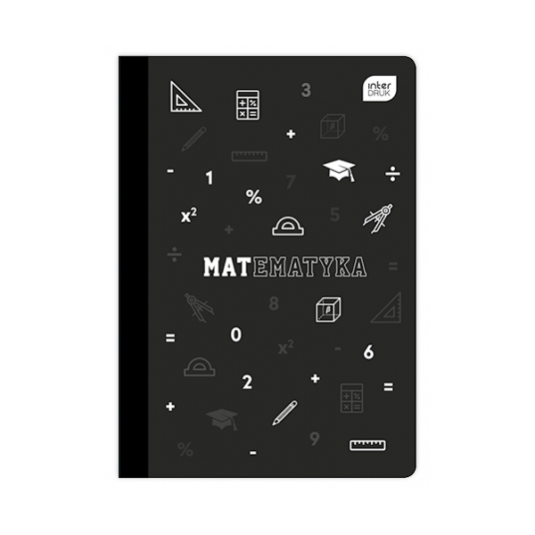 Zeszyt Matematyka A5 / 60 kartek Interdruk, kratka, czarny  246638 - 1