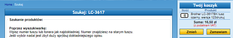 123drukuj.pl Tusz Brother LC - 3617